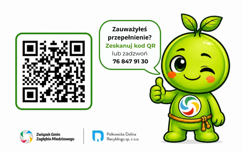 Związek Gmin Zagłębia Miedziowego wprowadza kody QR do zgłaszania przepełnienia